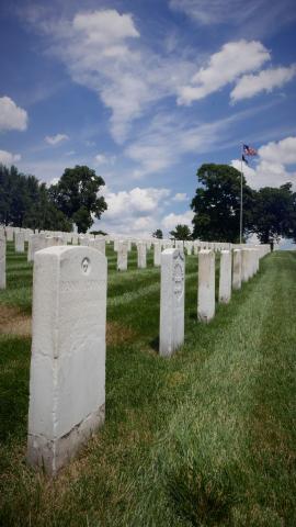 Bennie Addison, with flag.
